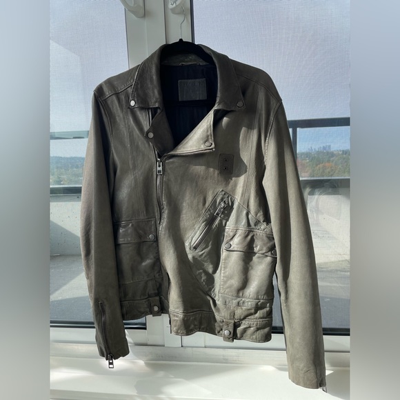 All Saints Men’s Leather Jacket M - Picture 1 of 4